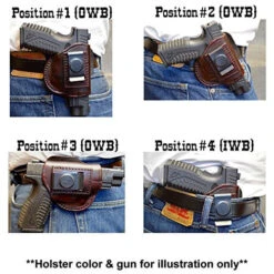 Gunleather 4 Way WH-3 Multi-Fit IWB/OWB Concealment Holster For 9mm Luger/.40 S&W